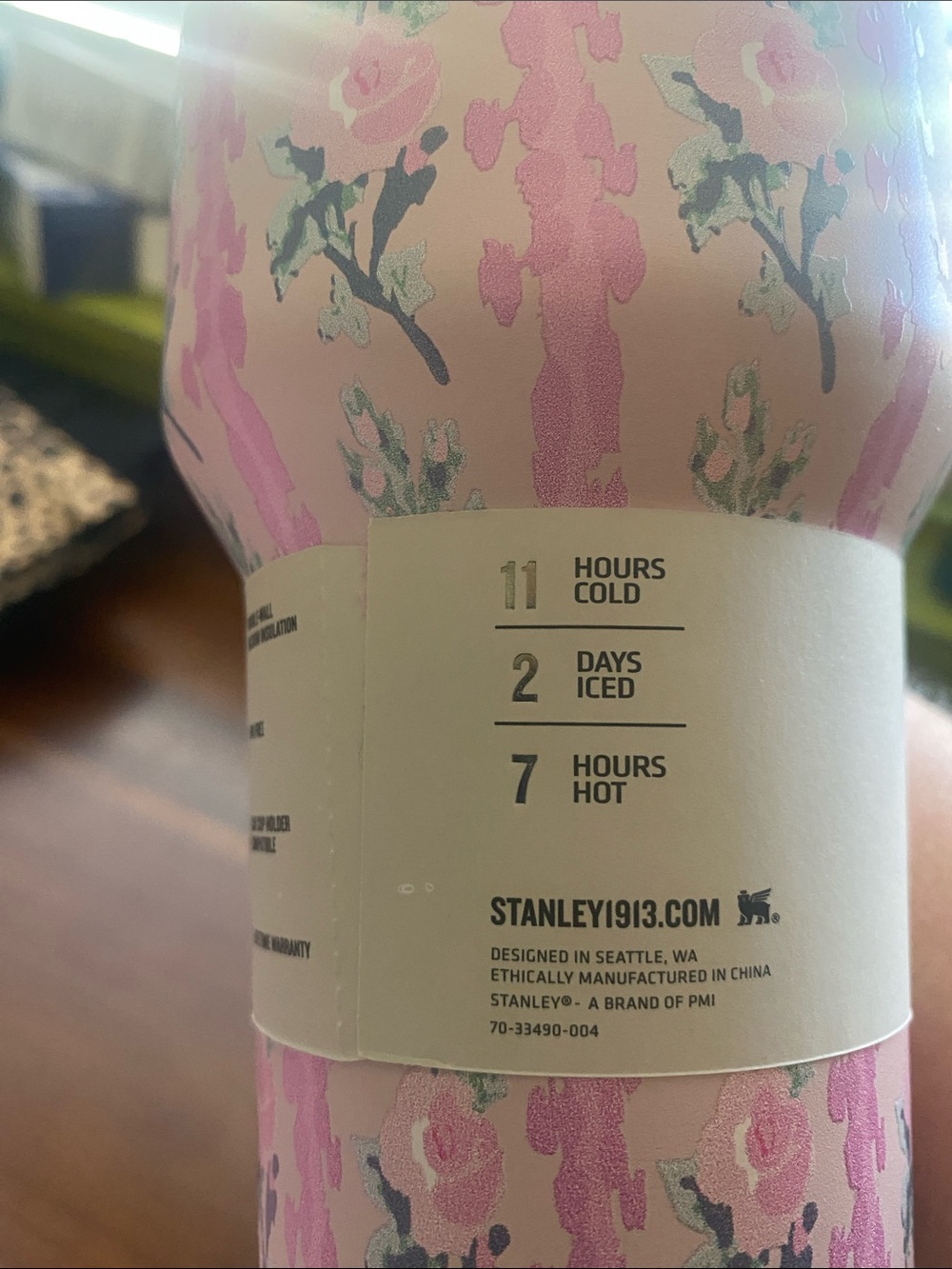 Stanley Pink Floral Quencher Tumbler with Gold Accent - Picture 10 of 14